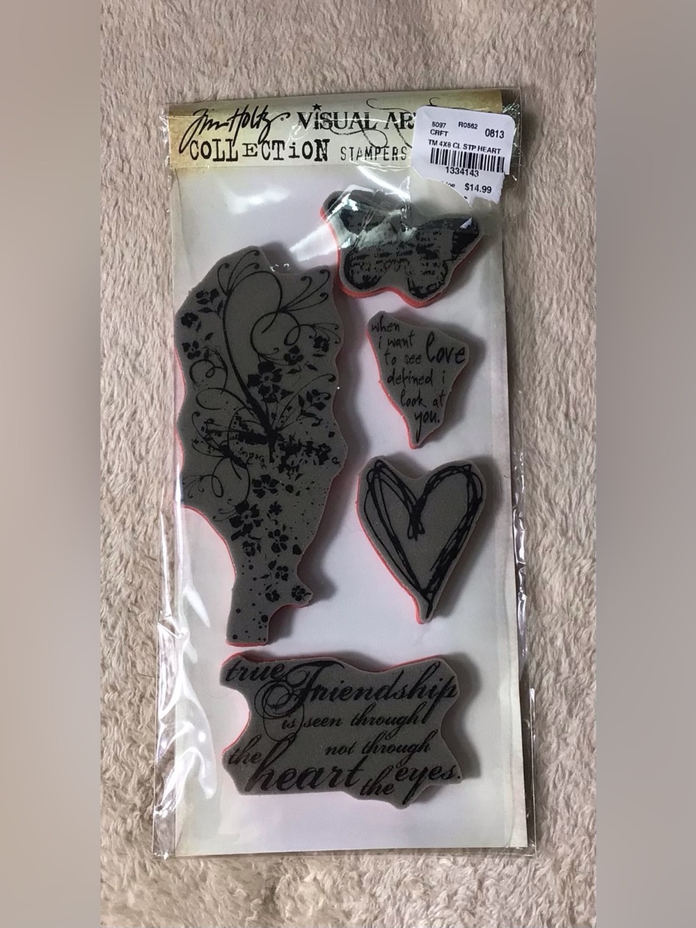 Tim Holtz Heart & Sentiment Stamp Set